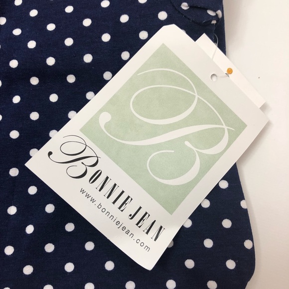 NWT Bonnie Jean Bookworm Polka Dot Navy Dress - Picture 8 of 8